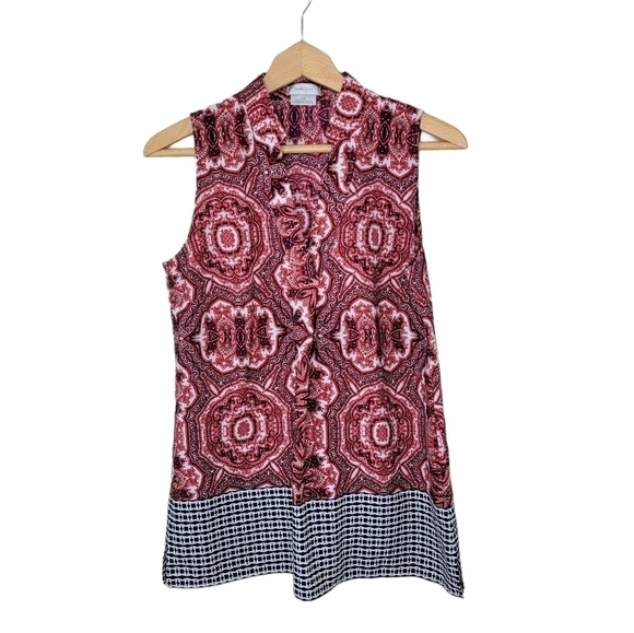 Van Heusen Tops - Van Heusen Mixed Print Sleeveless Blouse Size Small